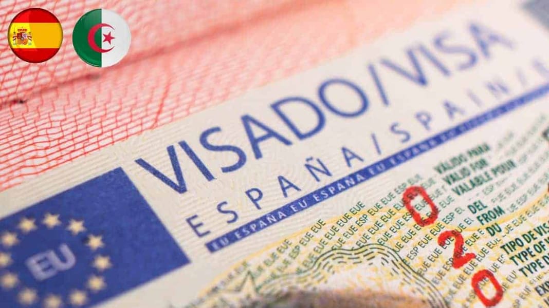 Vols Algérie-Espagne dès 31 € : l’offre Vueling à saisir vite Visa espagnol pour Algériens, document officiel avec drapeaux.