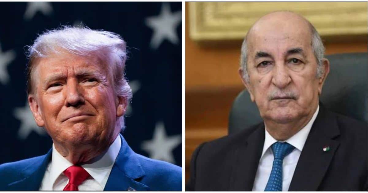 Donald Trump et un officiel algérien lors d'une rencontre diplomatique.
