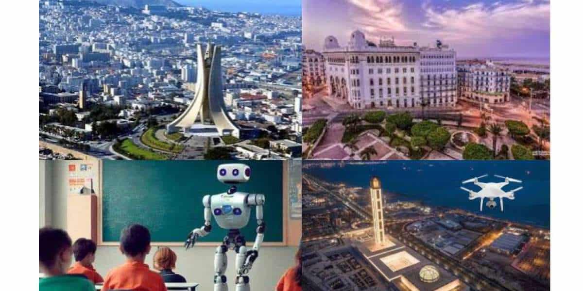 Images de l'Algérie, technologie, et développement numérique.