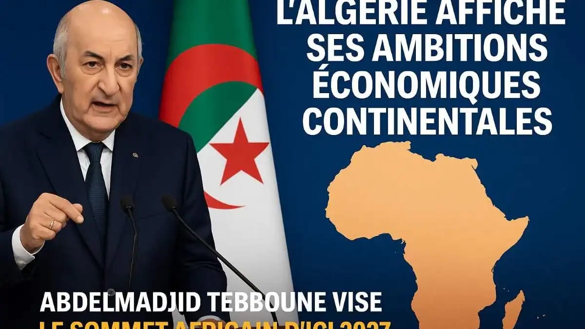 Abdelmadjid Tebboune lors d'une conférence sur l'économie algérienne.