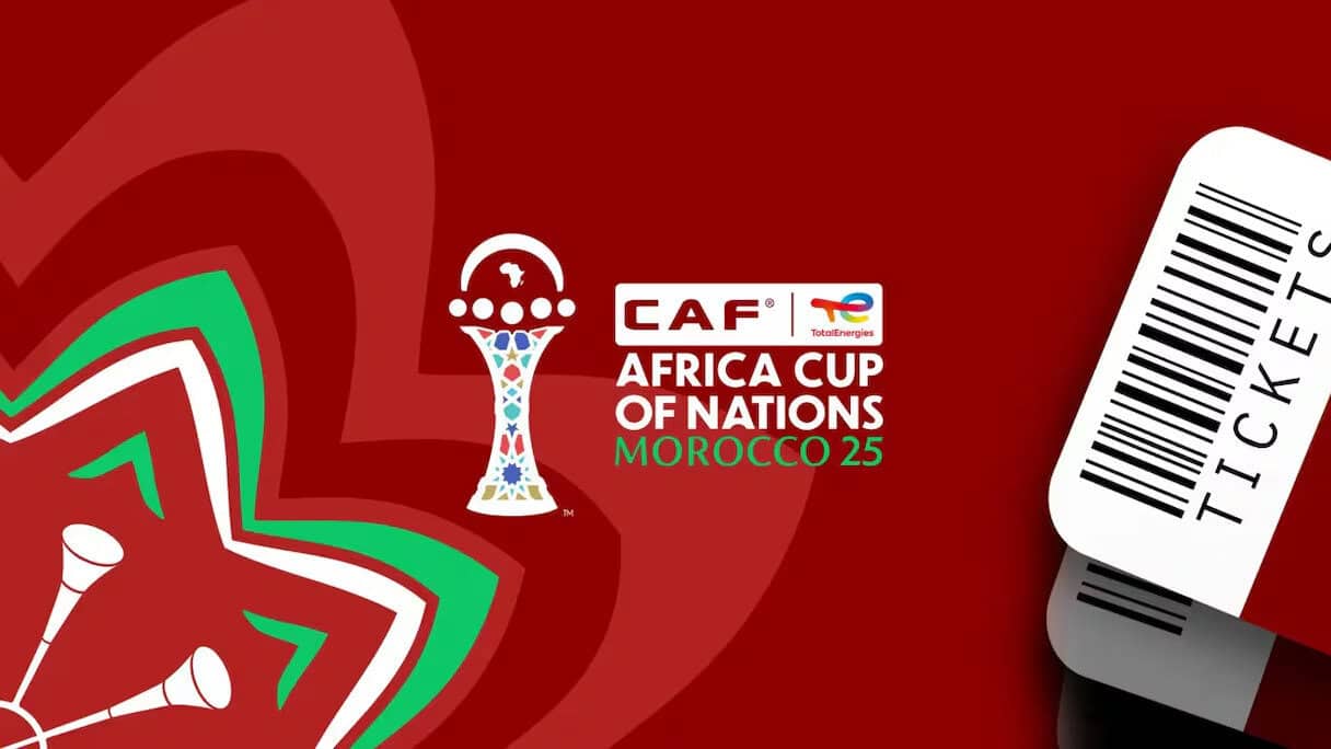 Billet d'entrée pour la Coupe d'Afrique des Nations 2025 au Maroc.