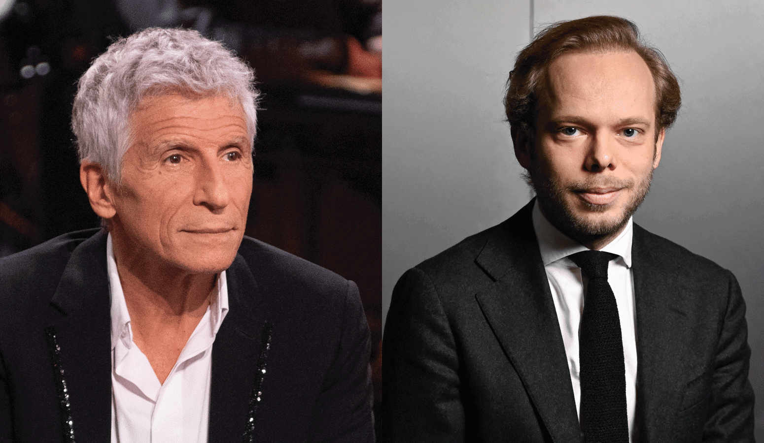 Deux hommes en costume lors d'une discussion sérieuse.