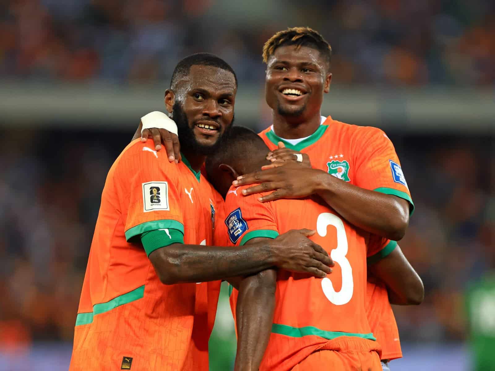 Joueurs de football algériens célébrant un but lors de la CAN 2025.
