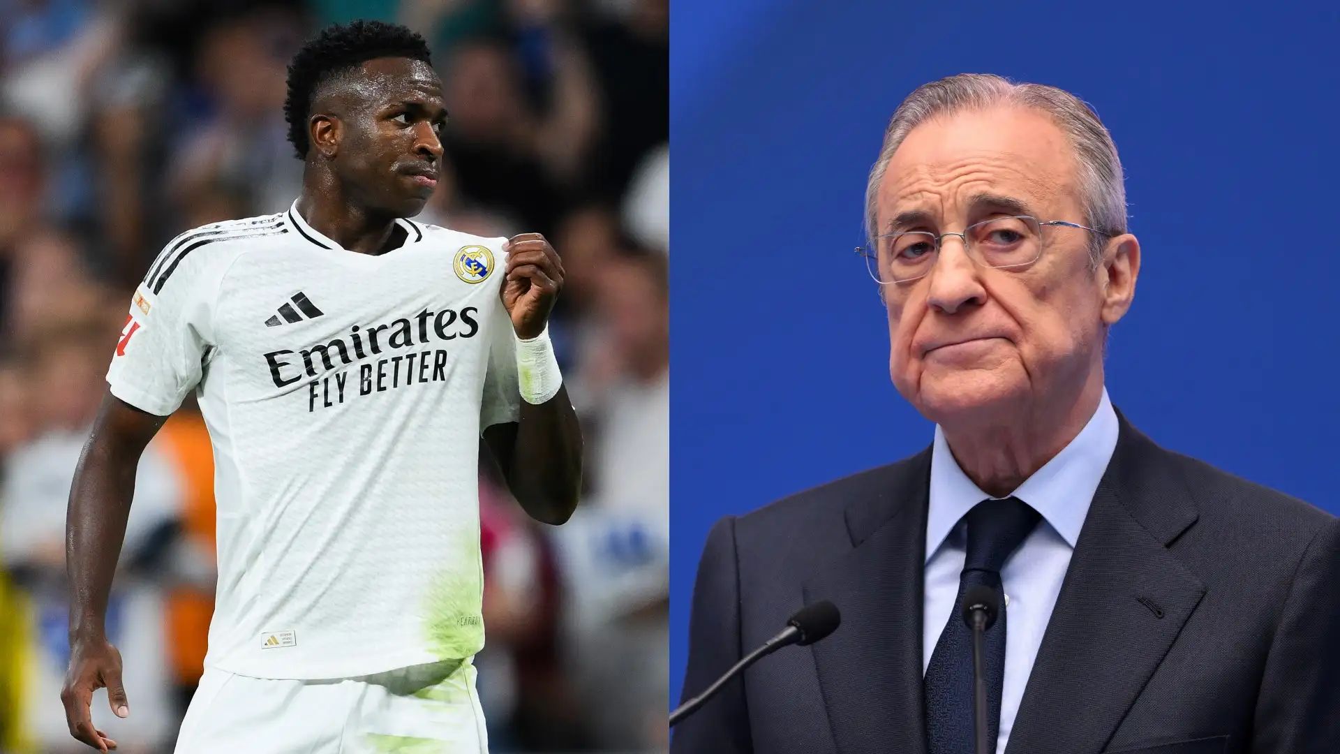 Vinicius Jr et un homme lors d'une cérémonie sportive.