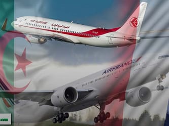 Avions d'Algérie et Air France en vol dans le ciel.