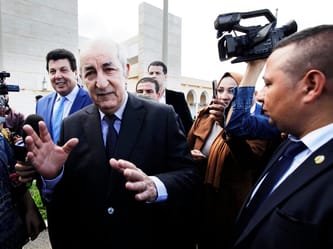 Abdelmadjid Tebboune lors d'une interview avec médias et journalistes.
