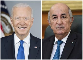 Joe Biden et Tebboune lors d'une rencontre officielle.