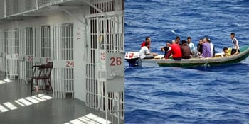Harragas algériens en prison et embarqués en mer en Tunisie.