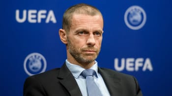 Aleksander Ceferin, président de l'UEFA, lors d'une déclaration officielle.