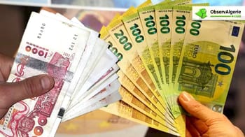 Billets d'euros et de dinars algériens en échange.