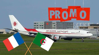 Avion Air Algérie avec drapeaux France et Algérie en promotion.