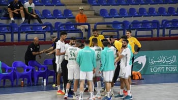 Équipe nationale de handball d'Algérie lors d'un match contre le Gabon.