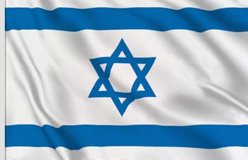 Drapeau d'Israël avec étoile de David, symbole national.