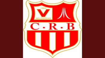 Logo officiel du club de football C.R.B en rouge et blanc.