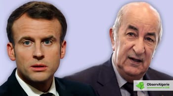 Macron et Tebboune lors d'une rencontre officielle en Algérie.