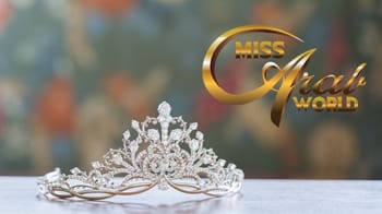 Couronne de Miss Arab avec pierres précieuses brillantes.