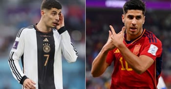 Joueurs de football Espagne et Allemagne lors d'un match.