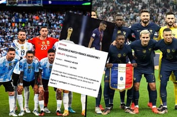 Équipes de football France et Argentine avant le match.