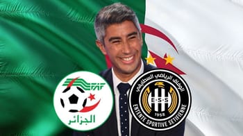 Smaïl Bouabdellah souriant avec drapeau algérien en arrière-plan.