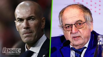 Zidane et Noël Le Graët lors d'une conférence de presse.