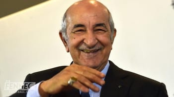 Abdelmadjid Tebboune souriant lors d'une réunion officielle.