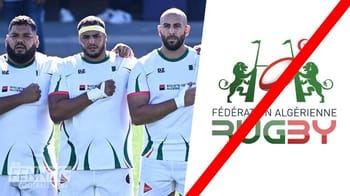 Équipe de rugby algérienne lors d'un match officiel.