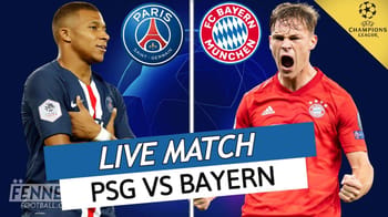 Joueur de PSG et joueur de Bayern Munich lors du match en direct.