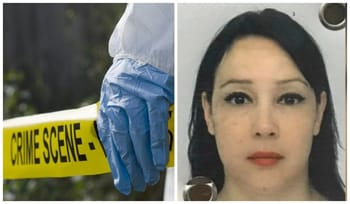 Gants bleus et ruban de scène de crime en France.