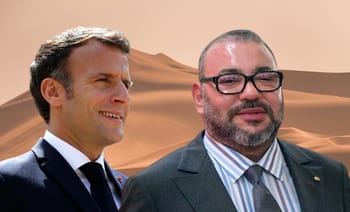 Macron et Mohammed VI dans le désert saharien.