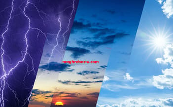 Conditions météorologiques changeantes en Algérie avec orages, soleil et ciel nuageux.