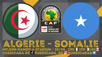Logo du match Algérie-Somalie U17 à la CAN 2023.