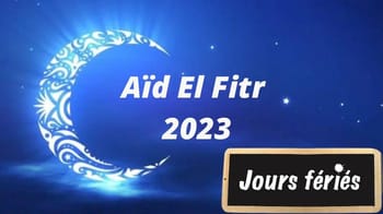 Cercle de lune décoratif pour Aïd El-Fitr 2023 avec texte.