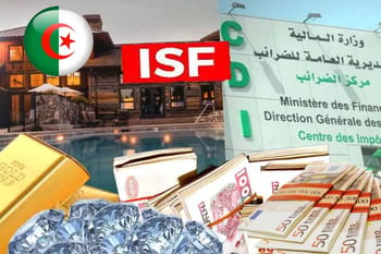 Image illustrant la lutte contre la fraude fiscale en Algérie avec des billets et documents officels.