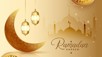 Lune de Ramadan et mosquées en Algérie pour l'Aïd el-Fitr.