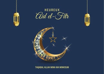 Lune et étoile décoratives pour l'Aïd el-Fitr à Toulouse.