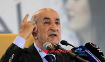 Tebboune, président algérien, parle lors d'une conférence de presse.