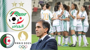 L'équipe féminine algérienne de football lors d'une rencontre importante.
