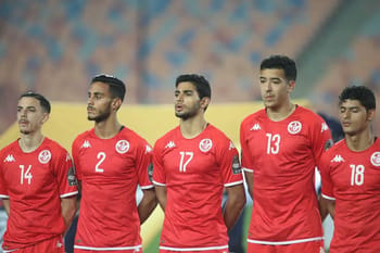 Joueurs de l'équipe de Tunisie U20 lors d'un match de la Coupe du monde.