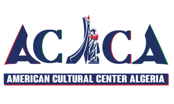 Logo du Centre culturel américain d'Alger avec le texte ACAC.