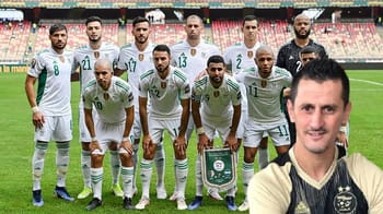L'équipe nationale algérienne de football avant un match important.
