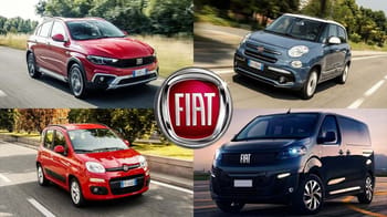 Quatre modèles Fiat en mouvement sur différentes routes en Algérie.