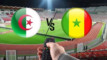 Logo de l'Algérie et du Sénégal pour le match de football.