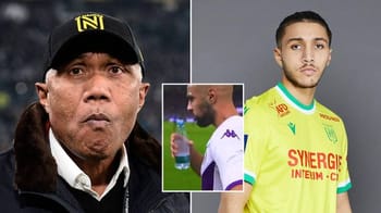 Joueur algérien en Ligue 1 lors d'un match important.
