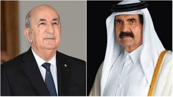 Le président Tebboune et l'émir du Qatar lors d'une rencontre officielle.
