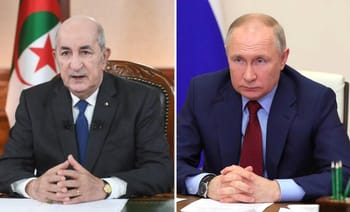 Tebboune et Poutine lors d'une rencontre diplomatique en Russie.