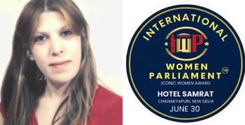 Nawel Habchi, femme leader algérienne, reçoit le prix International Women Parliament.