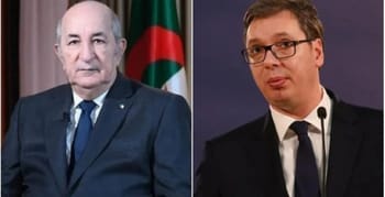 Tebboune et le président serbe lors d'une rencontre officielle.
