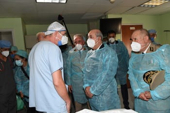 Abdelmadjid Tebboune lors d'une visite médicale en Algérie.