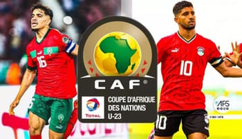 Joueurs marocain et égyptien lors de la finale de la CAN U23.