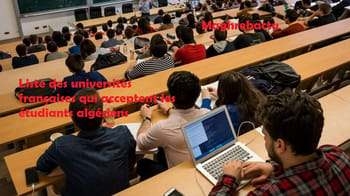 Étudiants en classe universitaire en France, étudiants algériens.